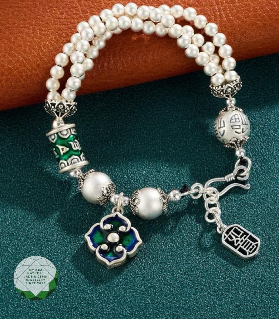 Vòng Bạc 925 cao cấp - Charm Pháp Lam