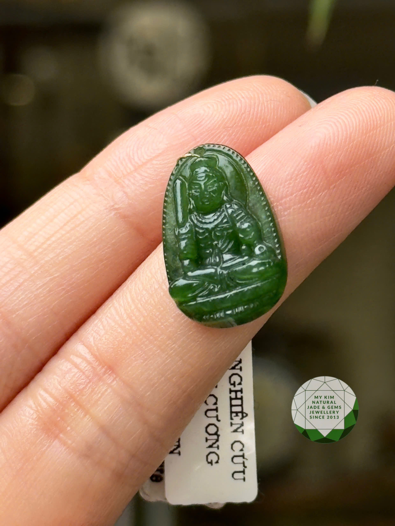 Mặt Phật Bản Mệnh • 🍀 Ngọc Bích Nephrite Jade • Trang Sức Phong Thủy Bình An, Tài Lộc