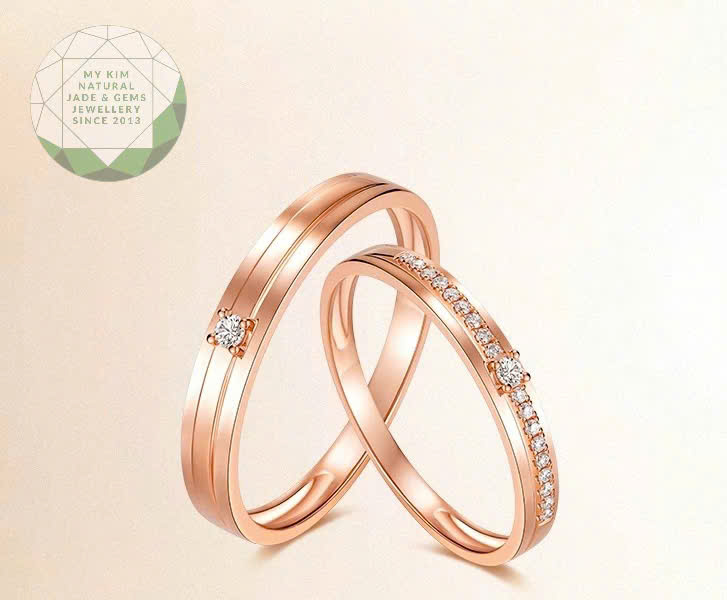 Nhẫn Cưới Vàng Hồng 10k - 14k - 18k - MS004