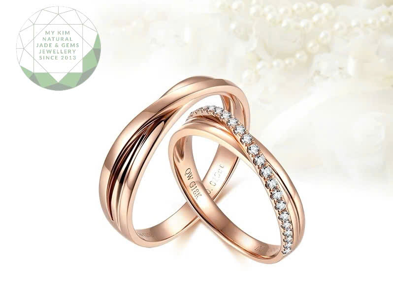 Nhẫn Cưới Vàng Hồng 10k - 14k - 18k - MS011