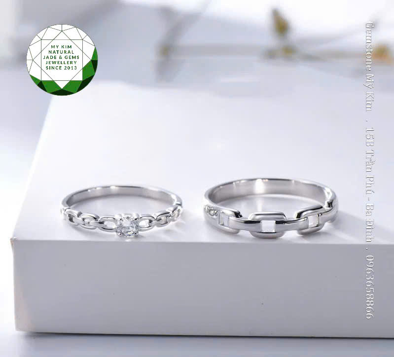 Nhẫn Cưới Vàng Trắng 10k - 14k - 18k -MS013