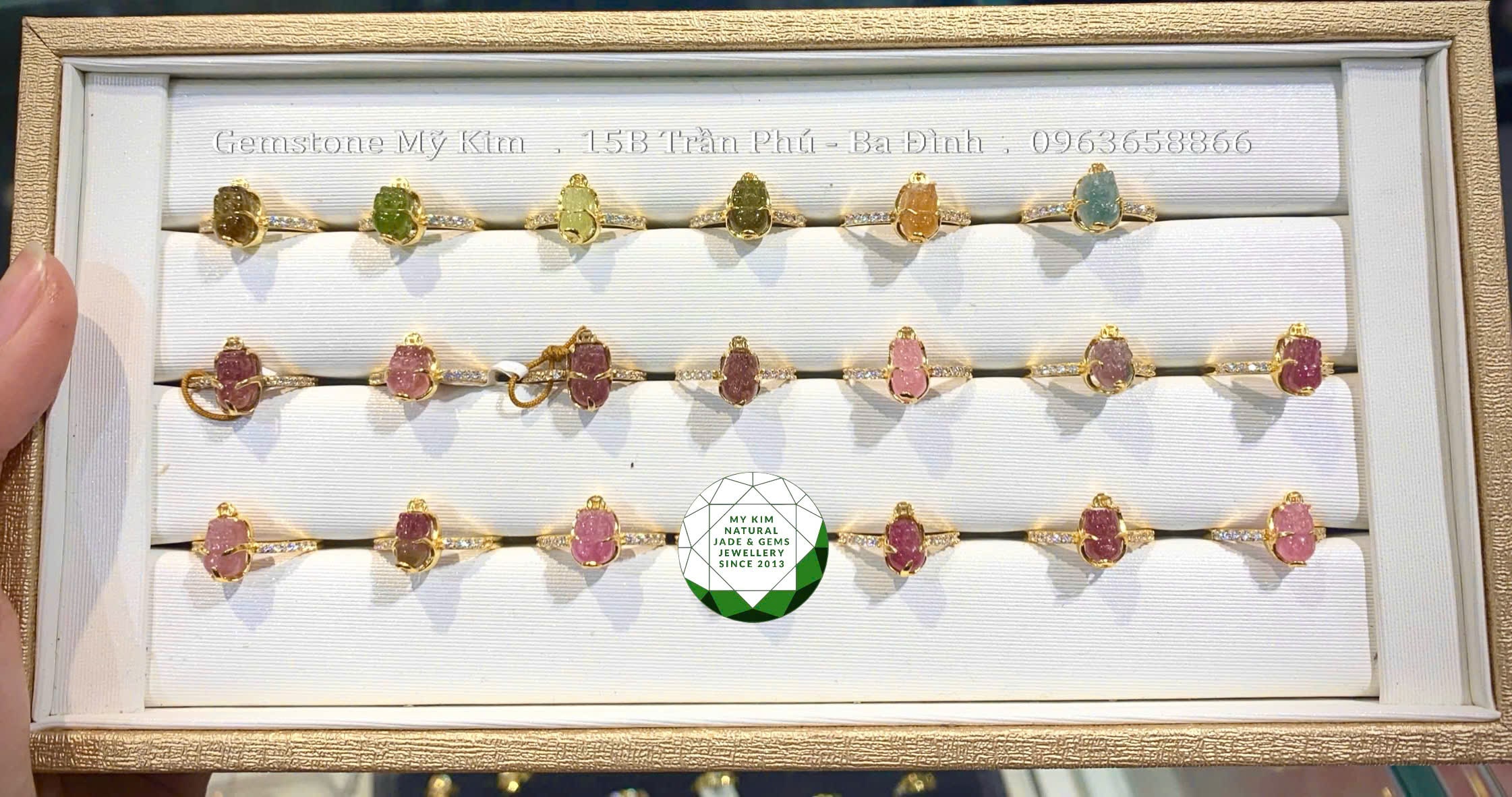 Nhẫn Tỳ Hưu Vàng 10k Đá Tourmaline 