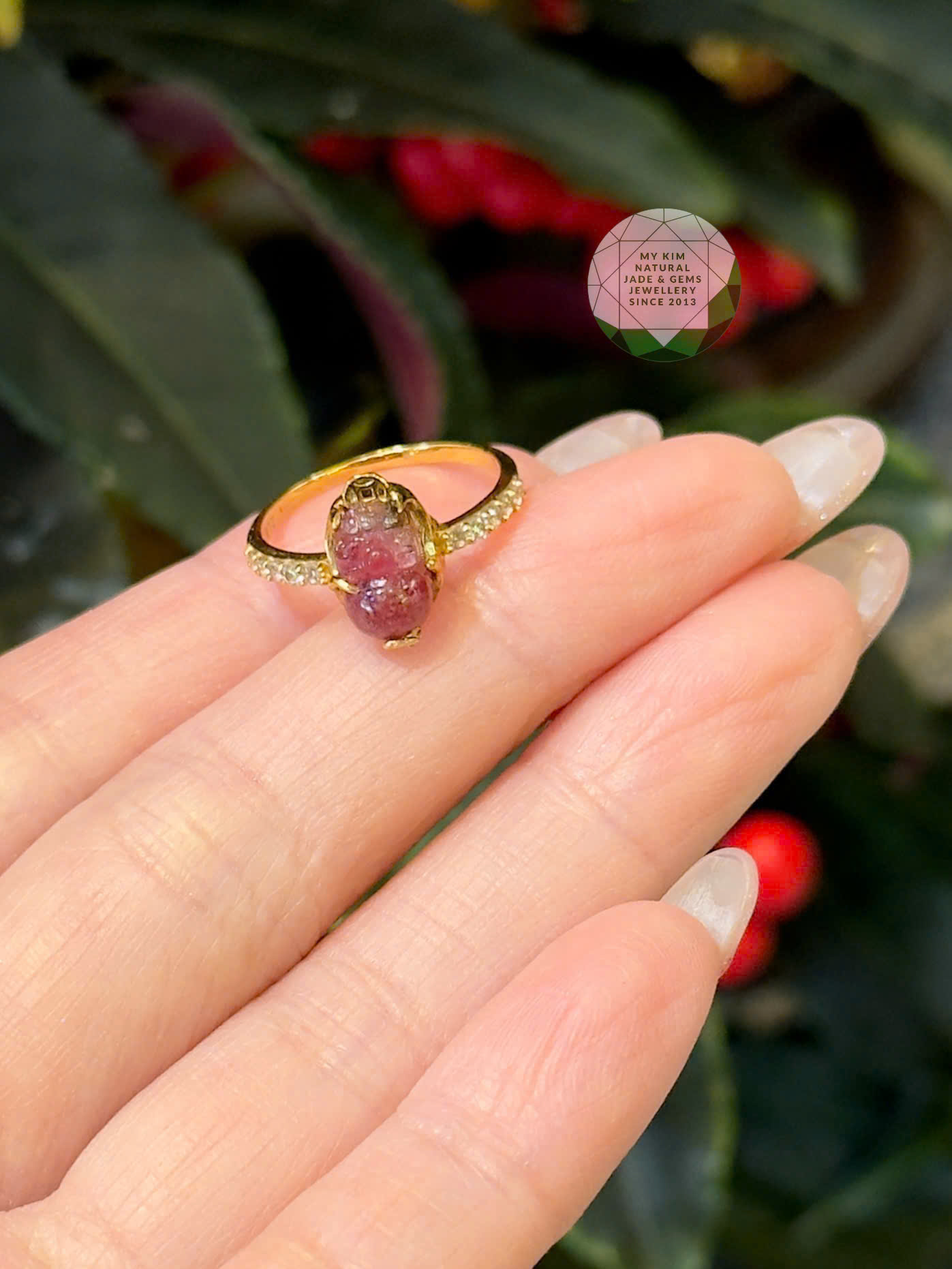 Nhẫn Tỳ Hưu Vàng 10k Đá Tourmaline 