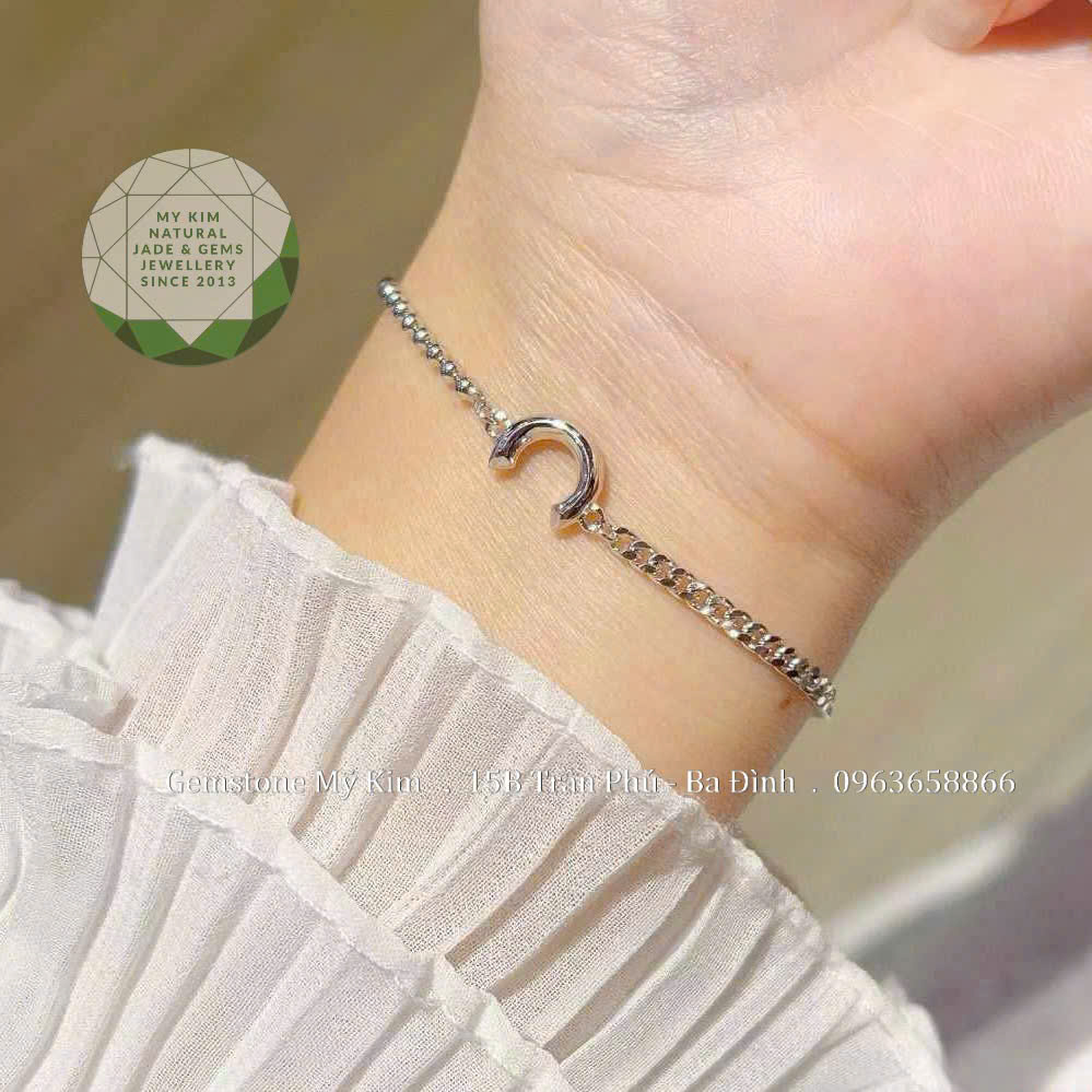 Lắc tay Bạc Si Vàng Trắng cao cấp -MS04