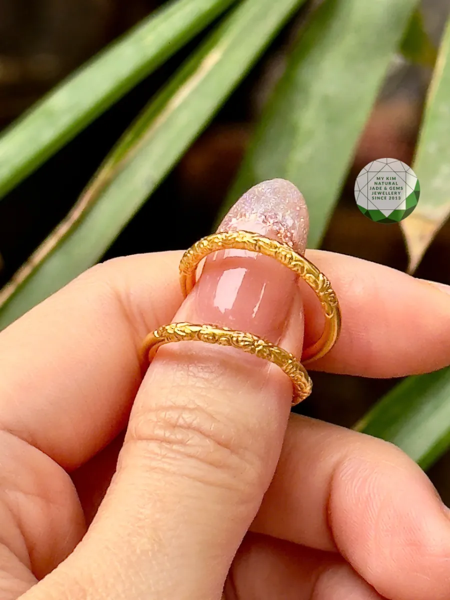 Nhẫn Hoa Văn Vàng 2.4k