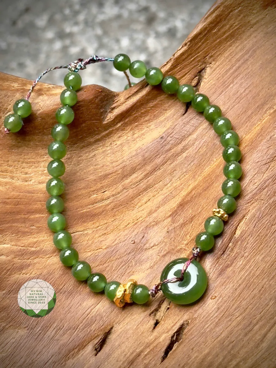 Dây Tết Đồng Điếu Ngọc Bích 4mm VIP • ✨ Charm Vàng • Trang Sức Phong Thủy Tài Lộc & Bình An