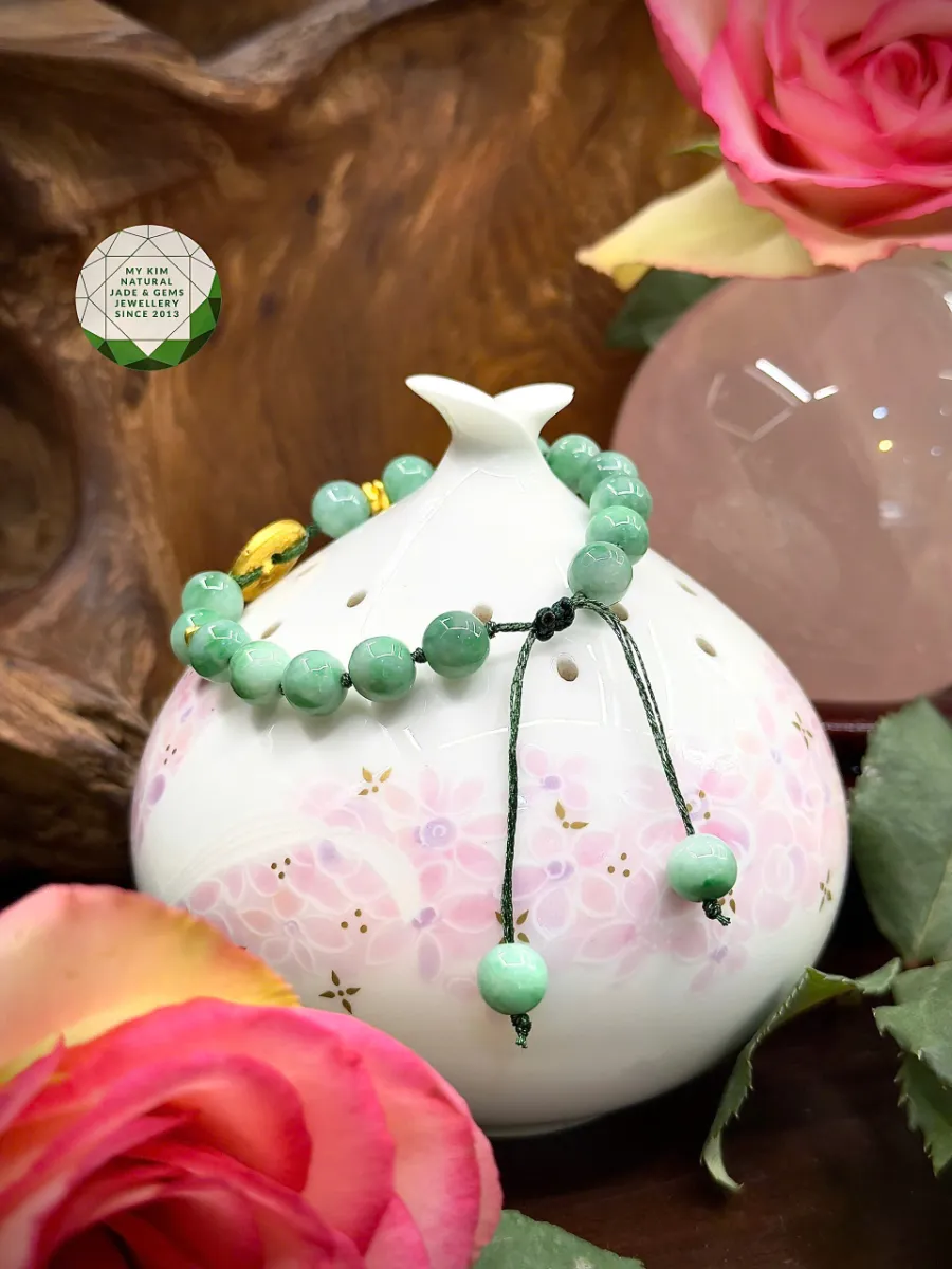 VÒNG NGỌC PHỈ THÚY VIP - DÂY TẾT MIX ĐỒNG ĐIẾU VÀNG