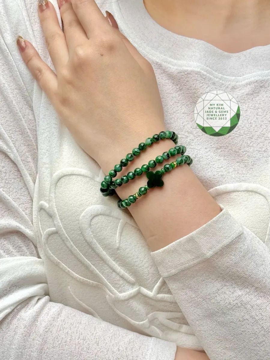 Chuỗi Vòng Ngọc Phỉ Thúy Jadeite Vip - Charm Vàng 2.4k