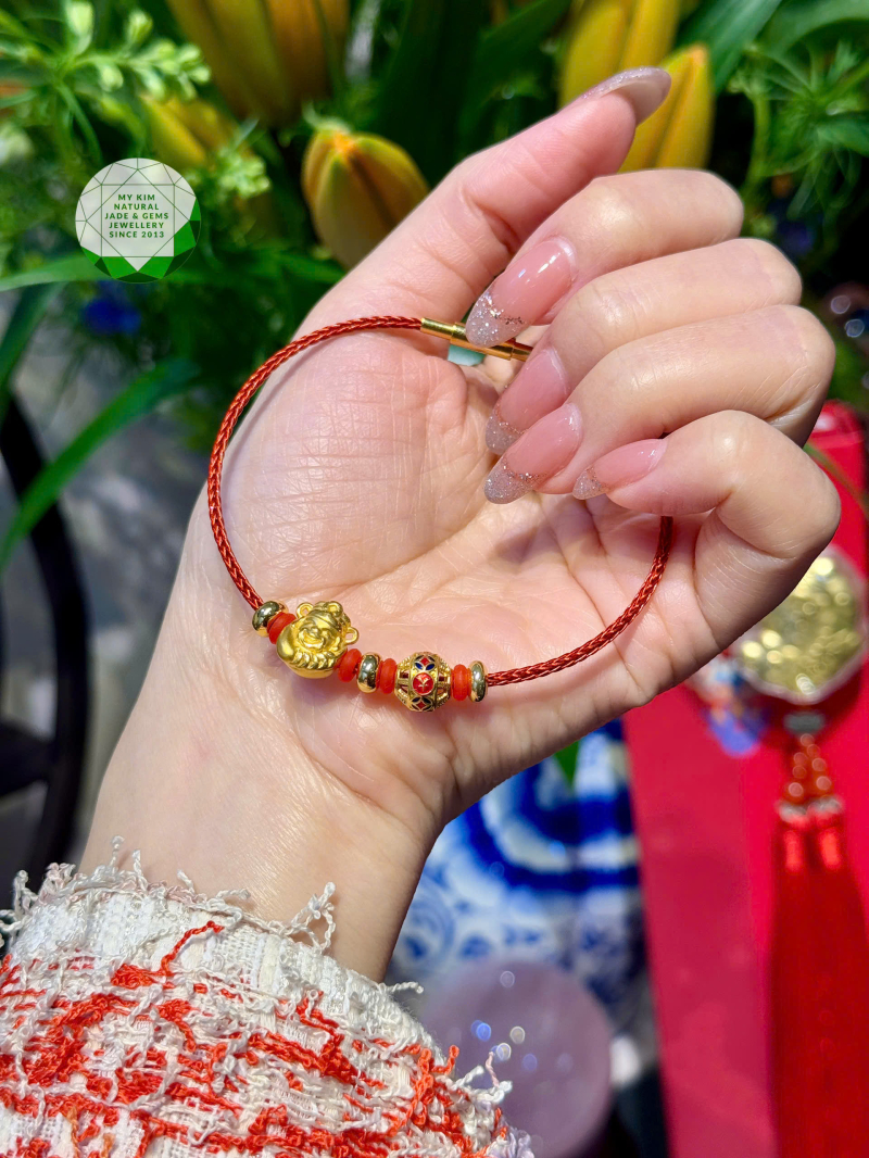 Dây Kiềng Charm Vàng 2.4k - Thần tài - Quả Cầu Kim Tiền