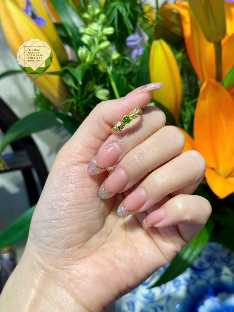 💚 Nhẫn Vàng Tây Hồ Ly & Tỳ Hưu Đính Diopside | Tài Lộc & Tình Duyên Viên Mãn - Vàng 10k