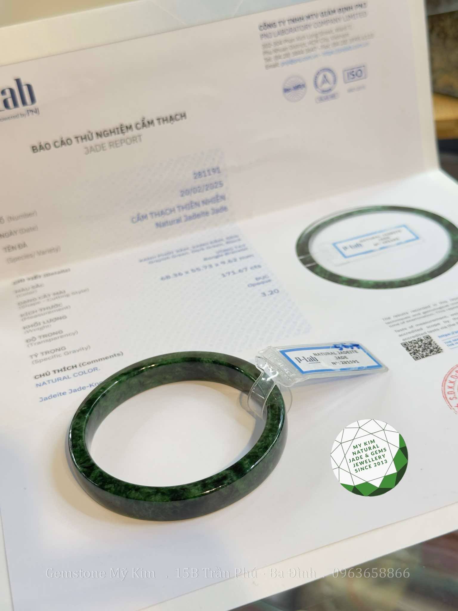 💚 Vòng Ngọc Phỉ Thúy Bản Vuông – Jadeite VIP Xanh Loang | Kèm Kiểm Định Ngọc 💚