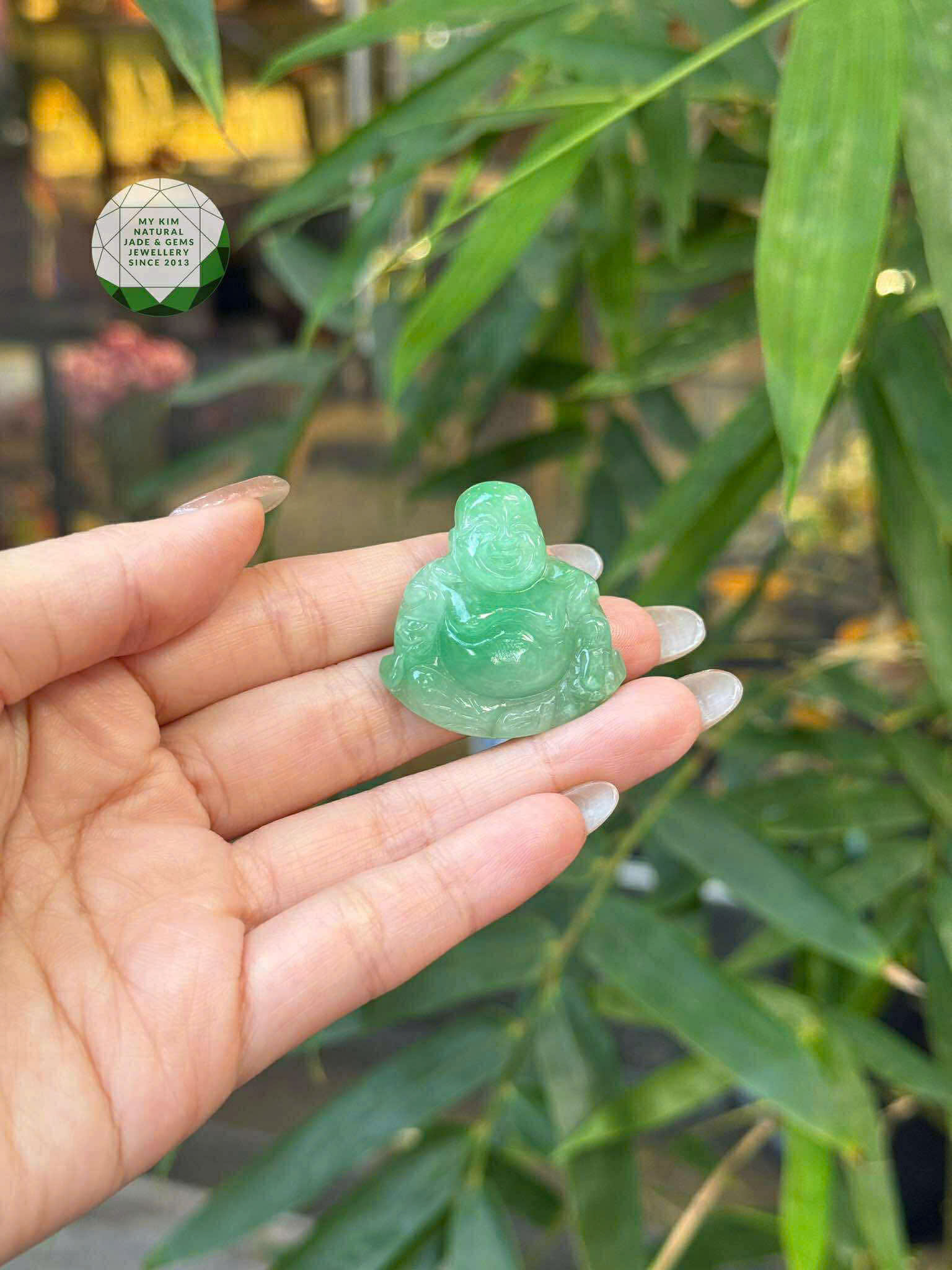 🌿 Mặt Phật Di Lặc Ngọc Phỉ Thúy – Jadeite Xanh Ngọc - Vẻ Đẹp Từ Bi