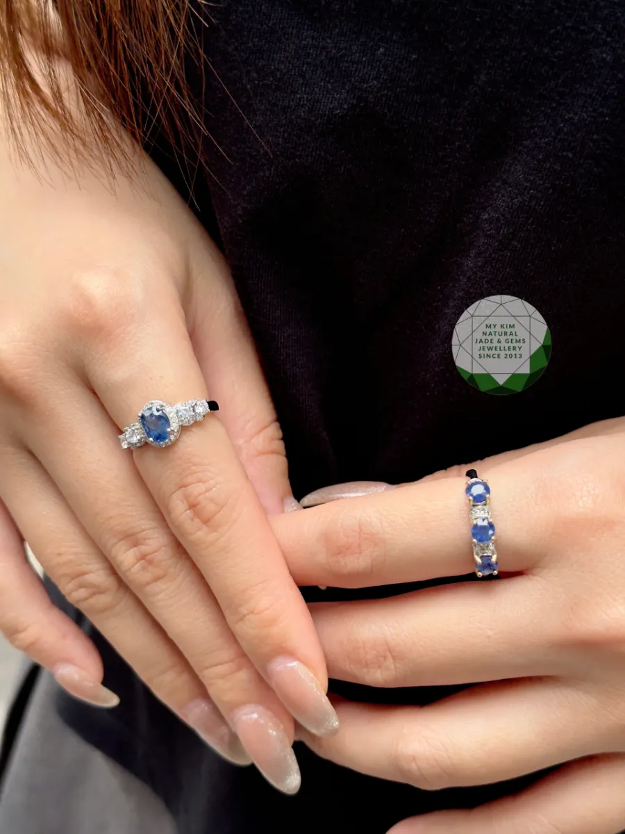 Nhẫn Sapphire Bạc Si Vàng Trắng Cao Cấp