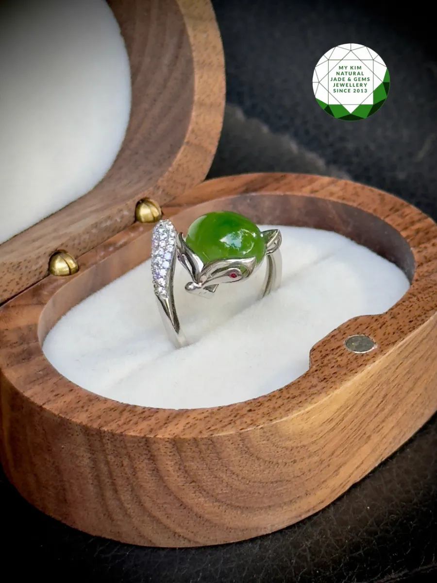 Nhẫn Hồ Ly Ngọc Bích Bạc si vàng trắng cao cấp - Bản Lĩnh & Quyến Rũ Từ Bên Trong