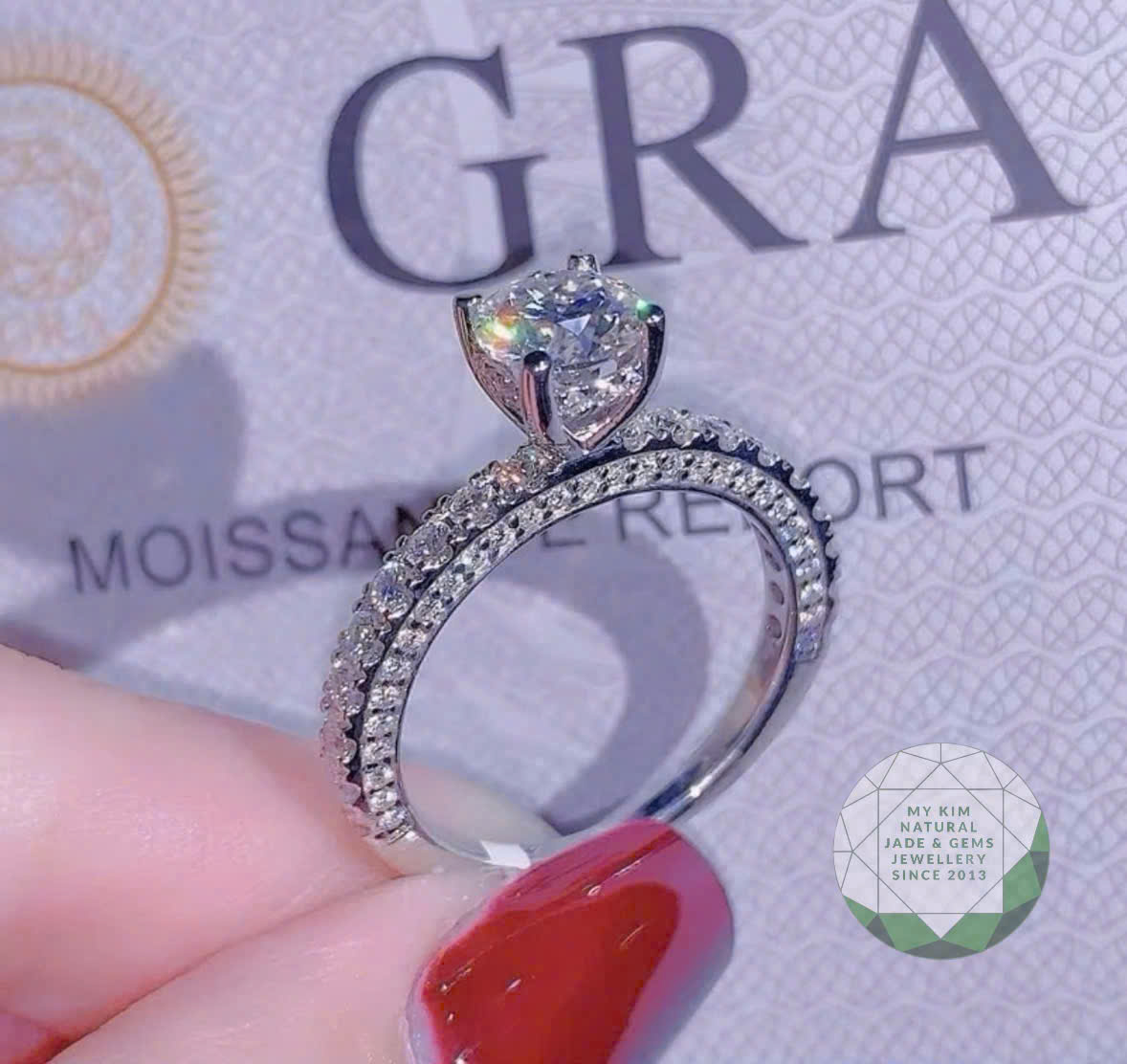 Nhẫn Bạc 925 Si Vàng Trắng – Đính Full Kim Cương Moissanite