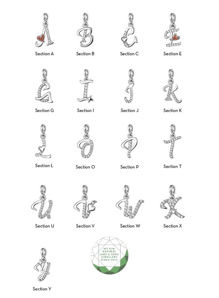 Mặt Dây Chữ Cái Đính Đá Vàng Trắng 10k | 14k | 18k – Font Chữ Mềm Mại, Uốn Lượn Tinh Tế