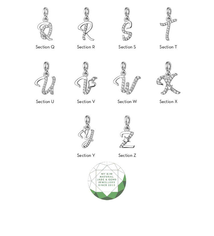 Mặt Dây Chữ Cái Đính Đá Vàng Trắng 10k | 14k | 18k – Font Chữ Mềm Mại, Uốn Lượn Tinh Tế