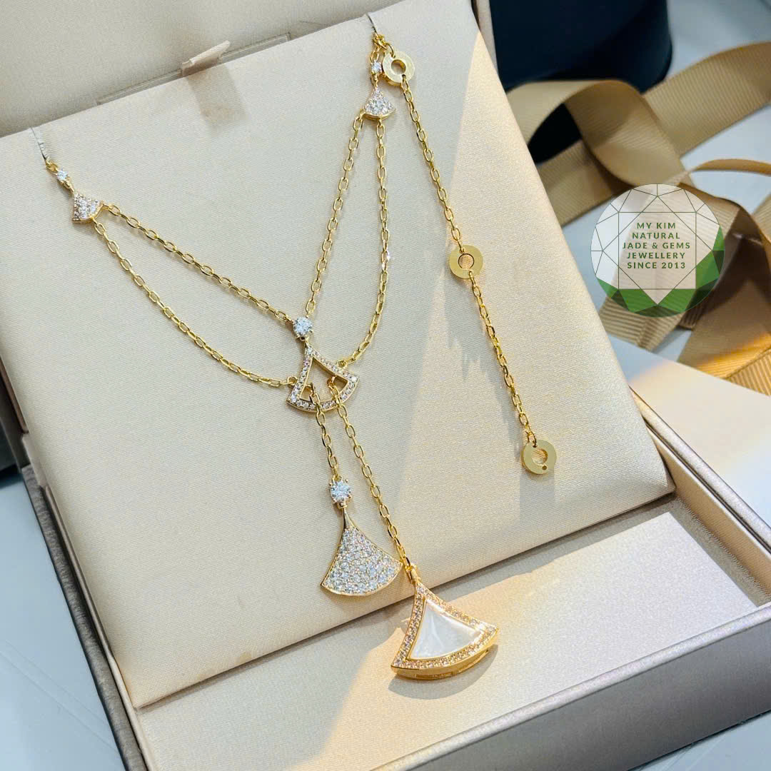 Dây Chuyền Bạc Si Vàng Trắng Nhiều Lớp Layer – Kiểu Dáng Sang Trọng, Thanh Lịch, Phong Cách Hiện Đại