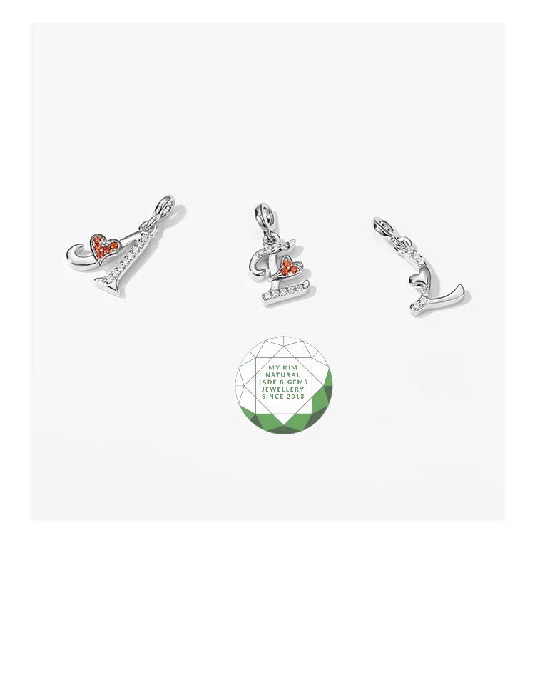 Mặt Dây Chữ Cái Đính Đá Vàng Trắng 10k | 14k | 18k – Font Chữ Mềm Mại, Uốn Lượn Tinh Tế