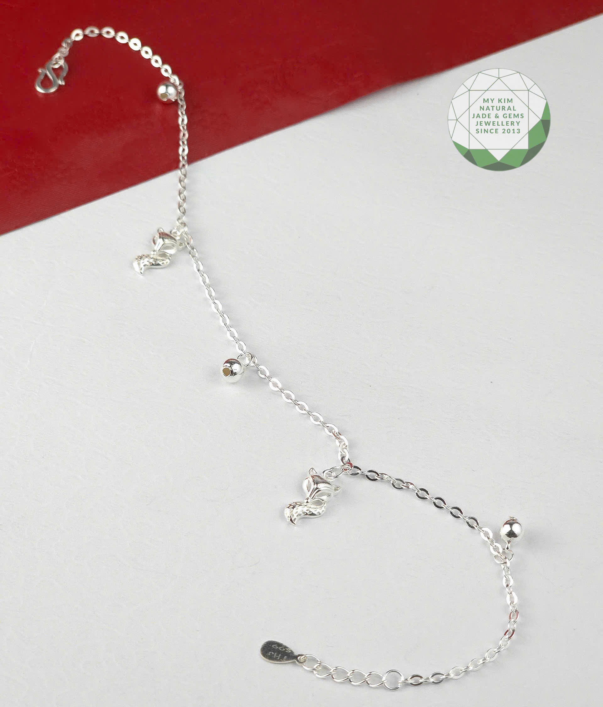 BST Lắc Chân Bạc 925 Cao Cấp – Dây Xích Mix Charm Trăng, Sao, Bướm, Hồ Ly