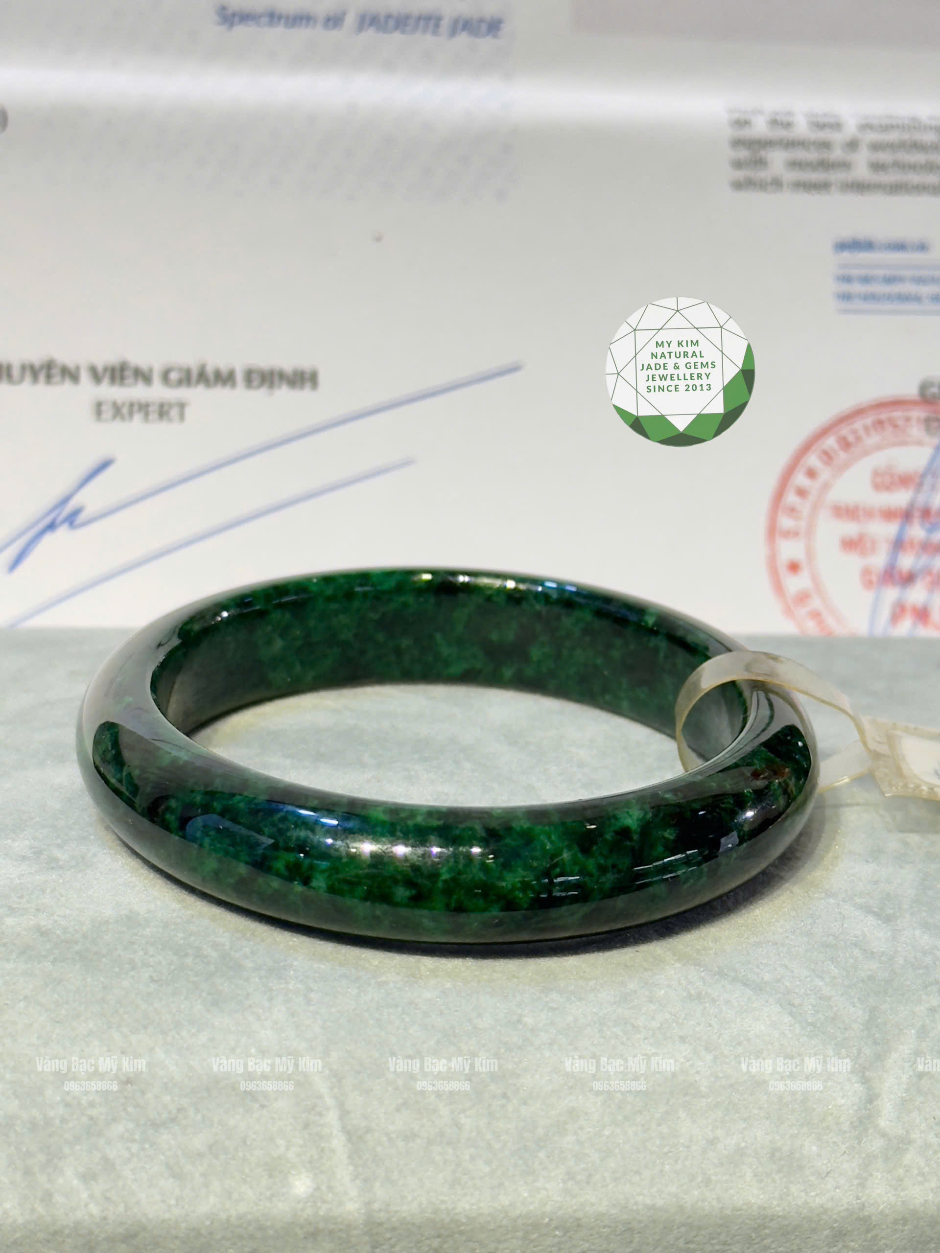 💚 Vòng Ngọc Phỉ Thúy VIP – Bản Hẹ | Kèm Kiểm Định Ngọc 
