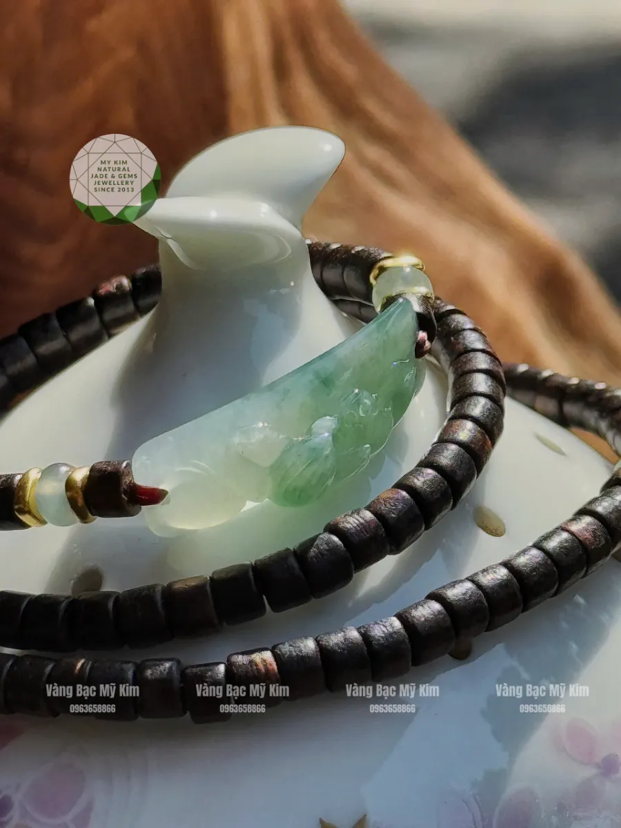 🌸 Vòng Trầm Hương Đốt Trúc Mix Khánh Hoa Sen Ngọc Phỉ Thúy – Bình An, Thịnh Vượng