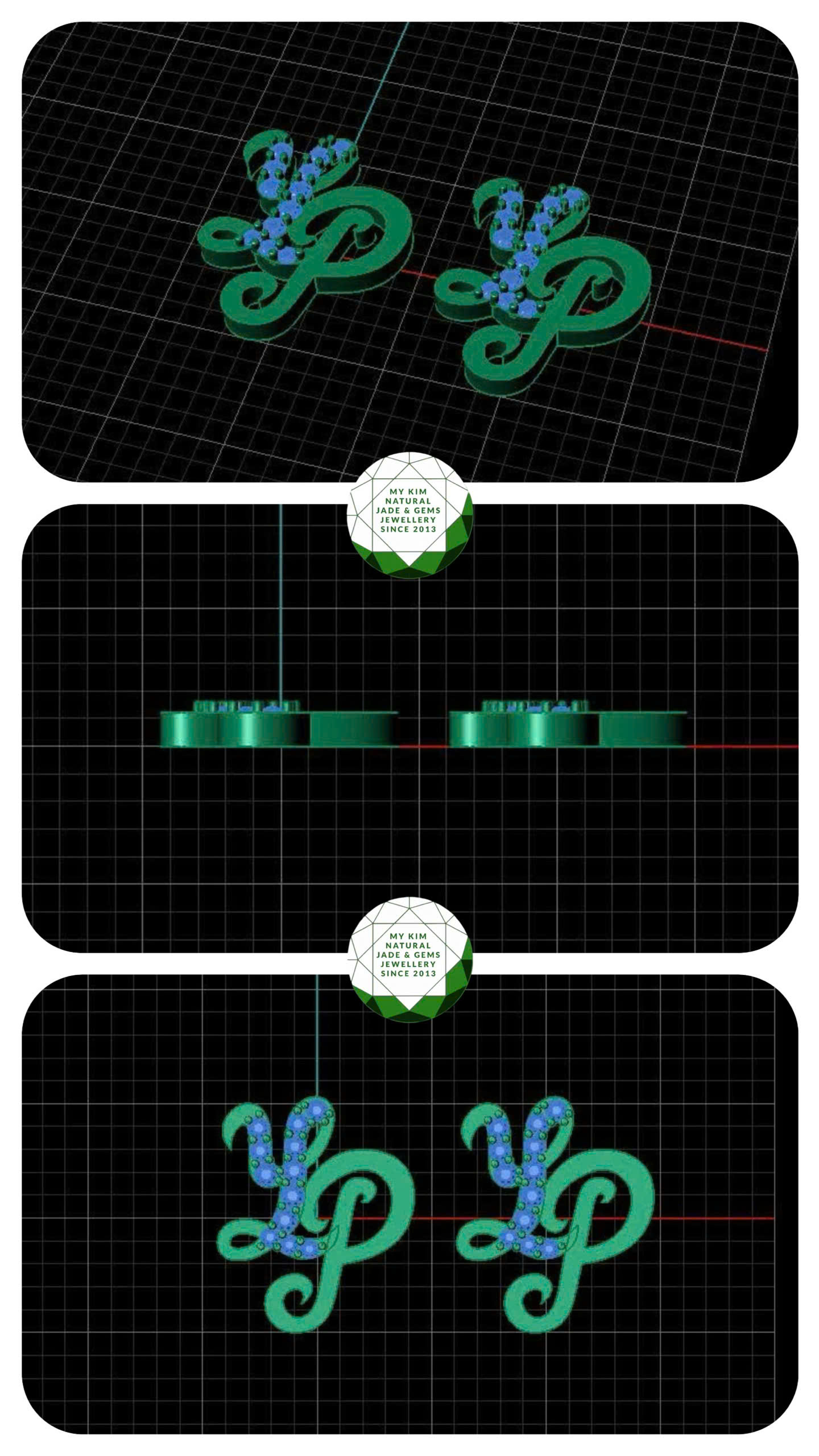 ✨ Bông Tai Chữ Lồng Tên – Thiết Kế Cá Nhân Hóa