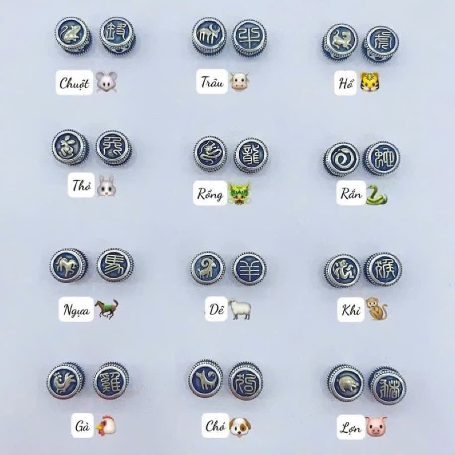 🐲 Charm 12 Con Giáp – Mix Dây Cáp Lõi Thép – Bạc Thái 925
