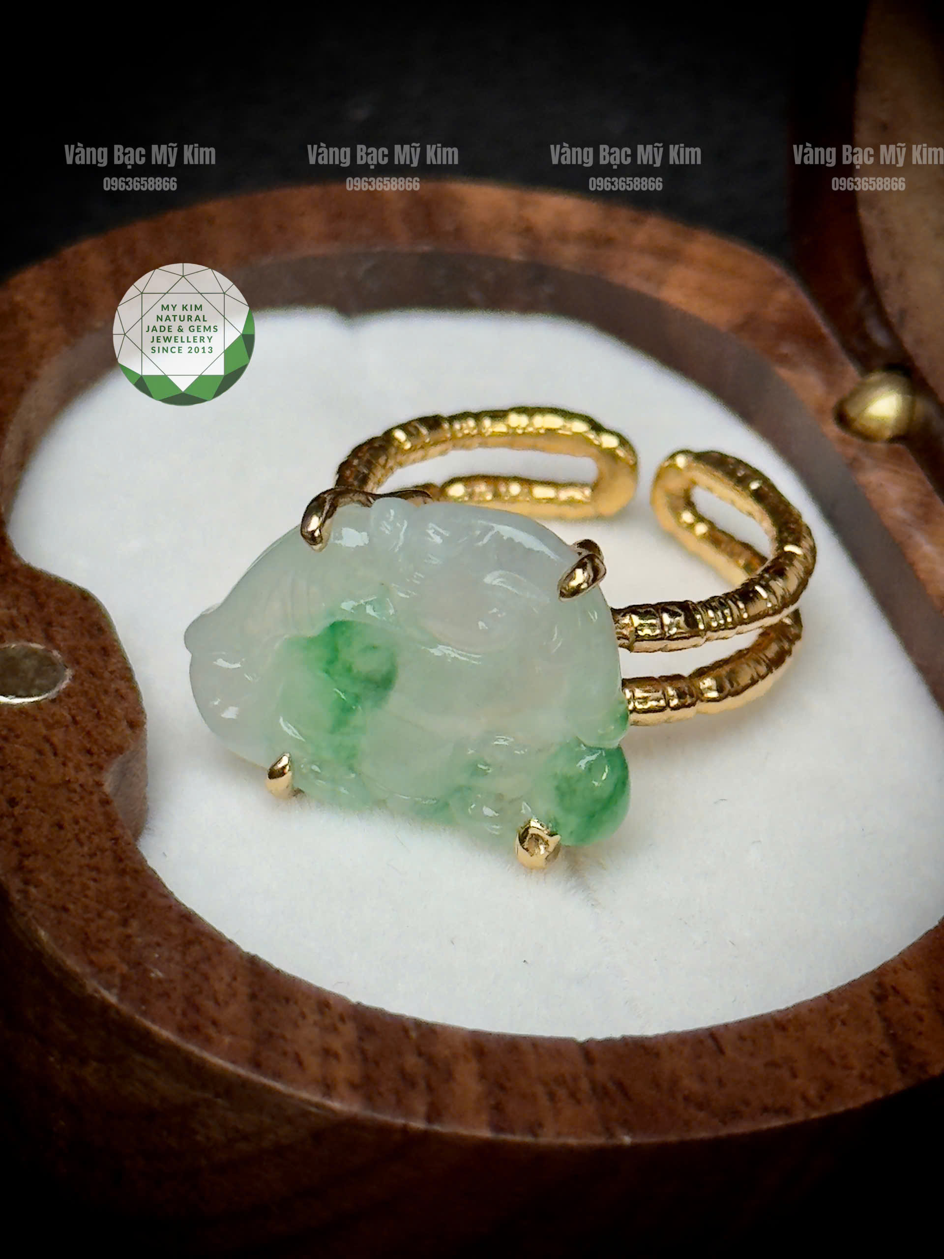 💍 NHẪN TỲ HƯU NGỌC PHỈ THÚY VÀNG 10K | BIỂU TƯỢNG THU HÚT VÀ GIỮ TÀI LỘC