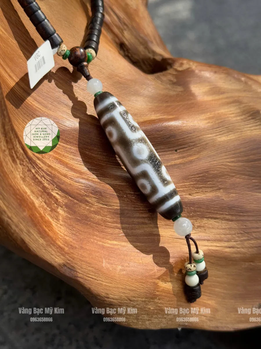 🌿 DÂY CHUYỀN TRẦM HƯƠNG ĐỐT TRÚC – MIX HẠT BỒ ĐỀ, ĐÁ DZI TÂY TẠNG & JADE DẸT