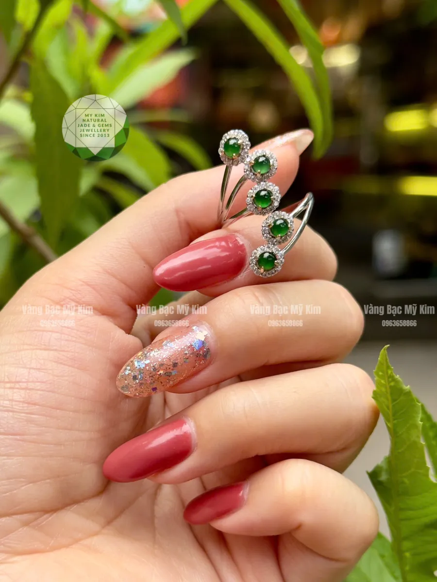 🦚 Nhẫn Ngọc Phỉ Thúy Hoàng Đế (Imperial Jadeite) - Bạc si vàng trắng