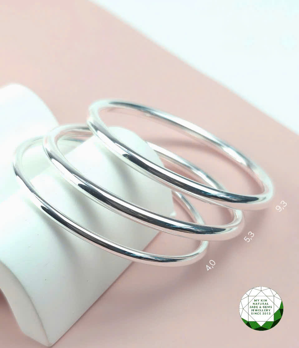 Lắc Tay Tròn Cho Bé Bằng Bạc 925 – Phiên Bản Bóng & Nhám Mờ, Thiết Kế Tinh Tế An Toàn Cho Bé