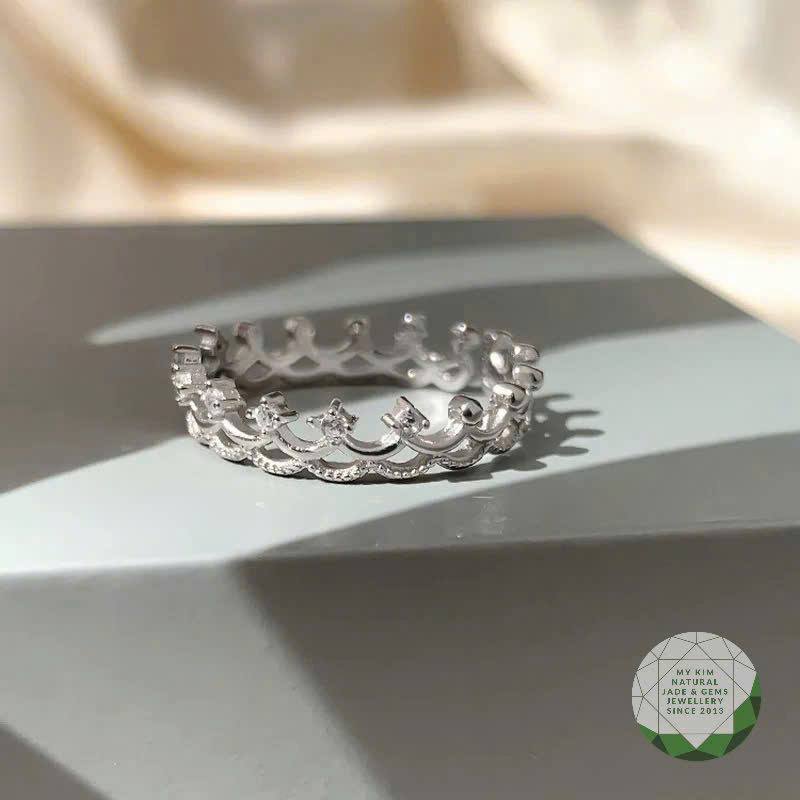 Nhẫn Bạc 925 Si Vàng Trắng | Thiết Kế Viền Ren Đính Đá – Thanh Lịch Và Tinh Xảo Như Một Tác Phẩm Nghệ Thuật