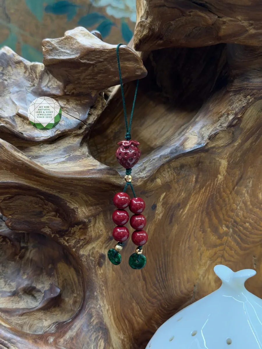 🧿 Dây Treo Điện Thoại Đá Chusa – Kết Charm Phong Thủy