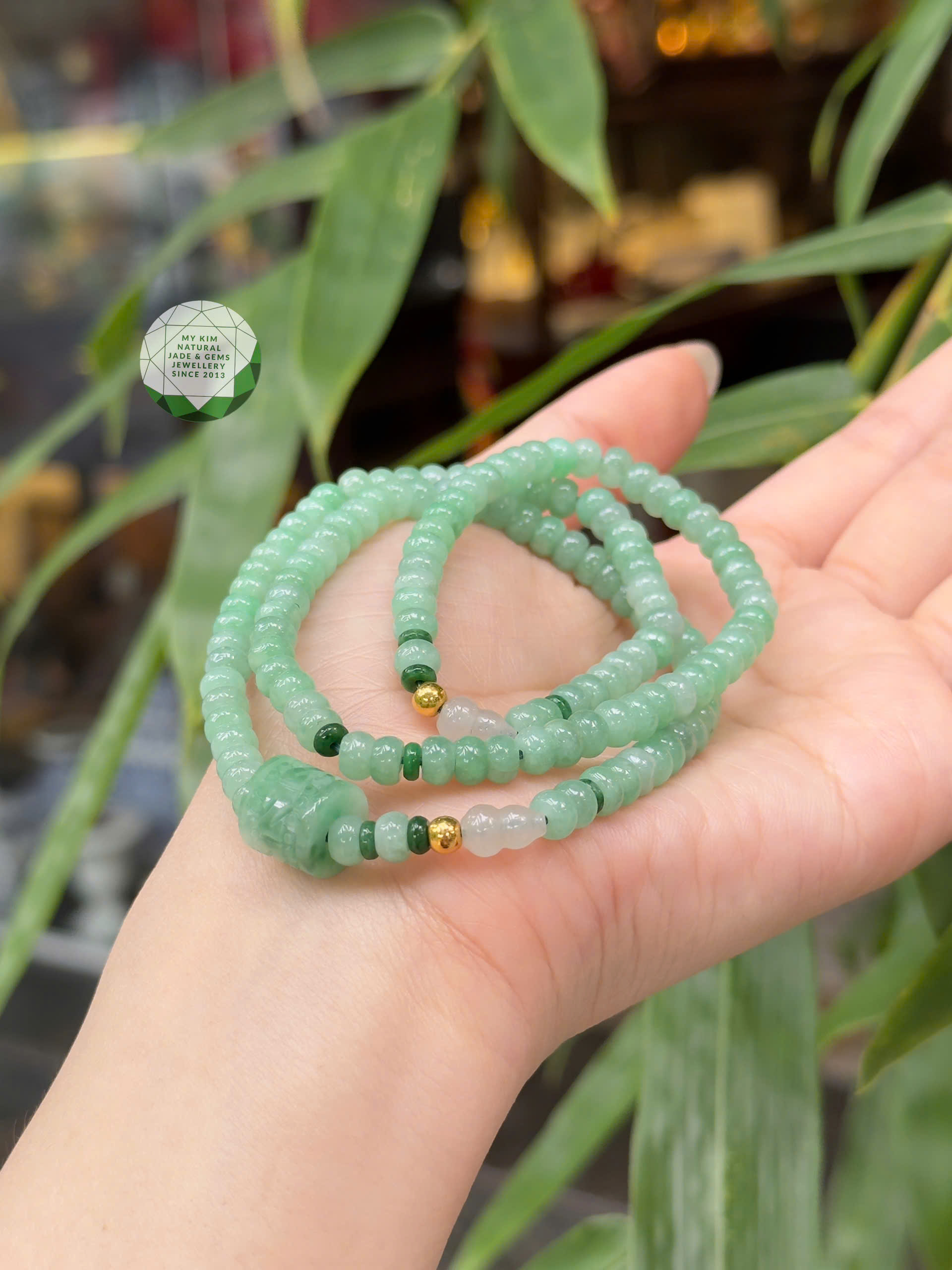 💚 Vòng Ngọc Phỉ Thúy Xanh Bạc Hà Mix Lu Thống - Jadeite Vip – Tươi Mát, An Lành & Thanh Tịnh